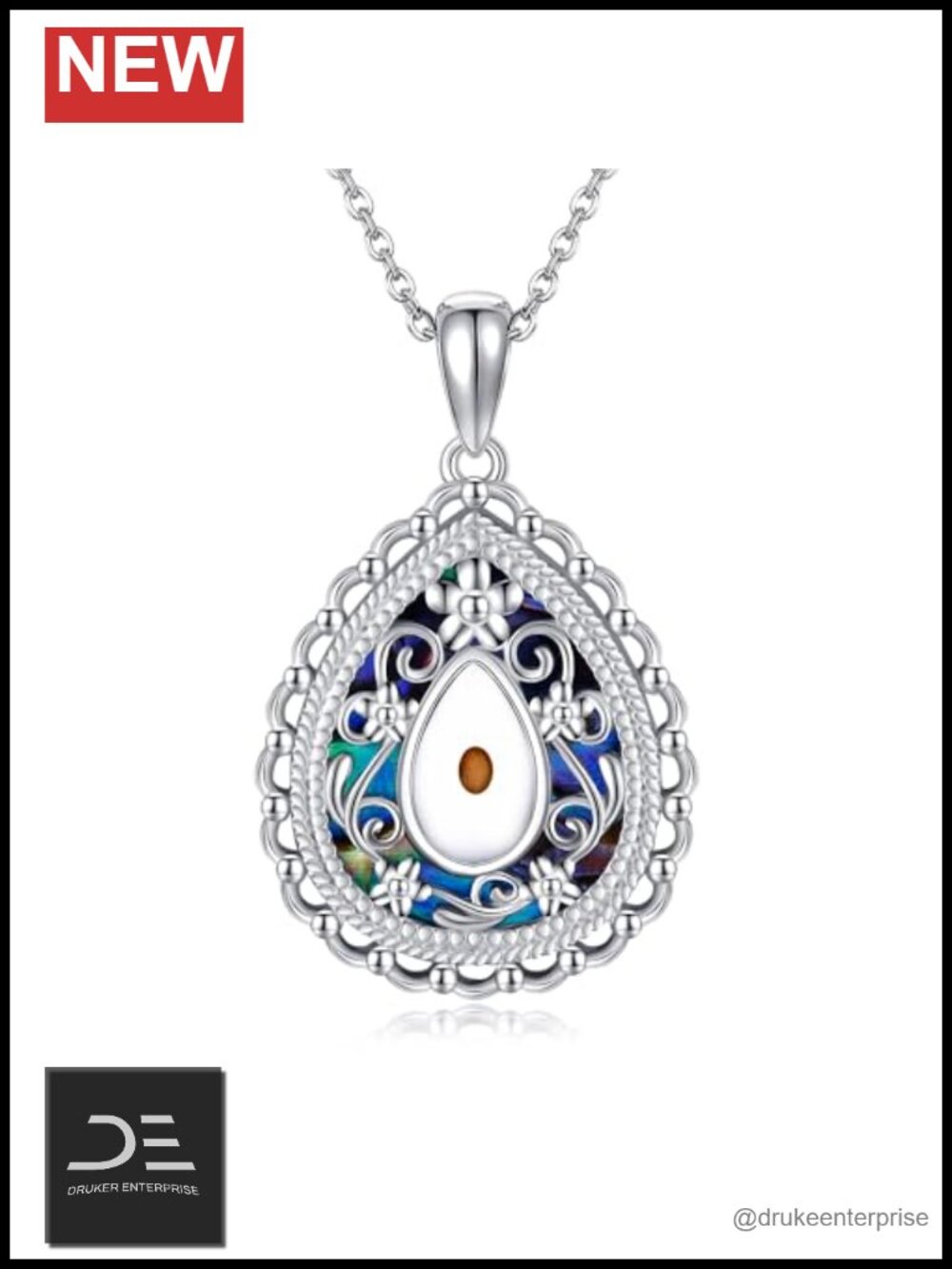 Mustard Seed Necklace 925 Sterling Silver Faith Flower Pendant Hypoallergenic